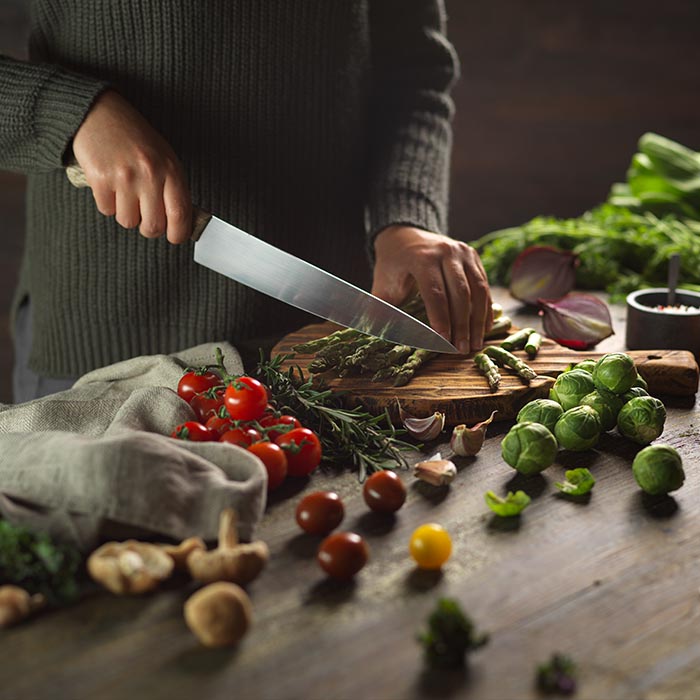 Lifestyle Food Photography: Chopping Vegetables